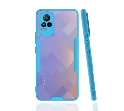 Vivo V21e Kılıf Platin Silikon - Mavi