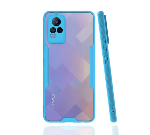Vivo V21e Kılıf Platin Silikon - Mavi