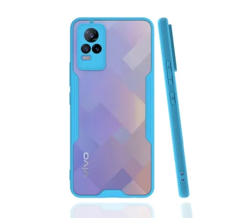 Vivo V21e Kılıf Platin Silikon - Mavi