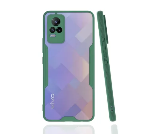 Vivo V21e Kılıf Platin Silikon - Yeşil