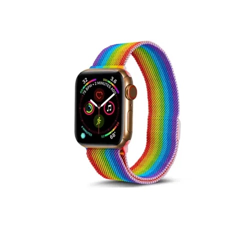 Apple Watch 38mm Metal Mıknatıslı Kordon - Gökkuşağı