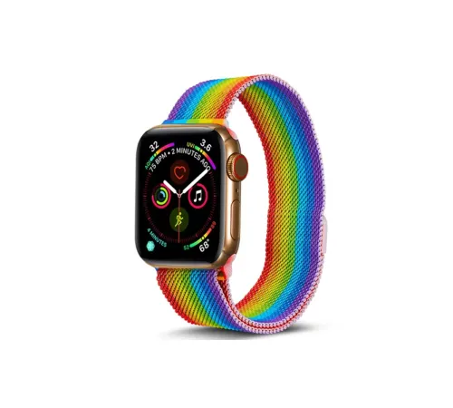Apple Watch 38mm Metal Mıknatıslı Kordon - Gökkuşağı