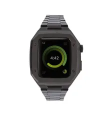 Apple Watch 44mm Metal Petek Kasalı Kordon - Siyah