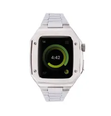 Apple Watch 44mm Metal Petek Kasalı Kordon - Gümüş