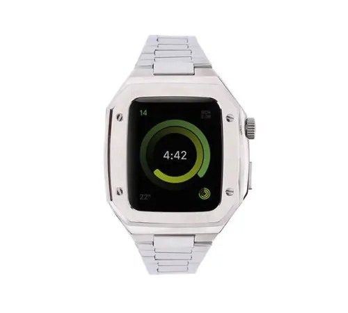 Apple Watch 44mm Metal Petek Kasalı Kordon - Gümüş