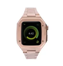 Apple Watch 44mm Metal Petek Kasalı Kordon - Rose Gold