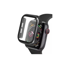 Apple Watch 38mm Camlı Kasa Ekran Koruyucu - Siyah