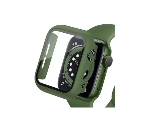 Apple Watch 38mm Camlı Kasa Ekran Koruyucu - Koyu Yeşil