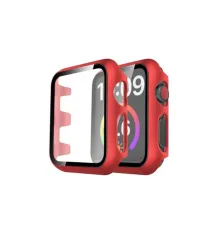 Apple Watch 40mm Camlı Kasa Ekran Koruyucu - Kırmızı