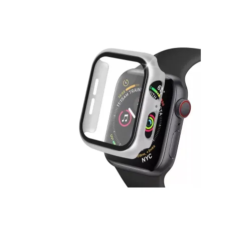 Apple Watch 40mm Camlı Kasa Ekran Koruyucu - Gümüş