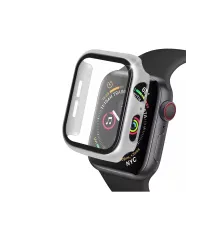 Apple Watch 40mm Camlı Kasa Ekran Koruyucu - Gümüş