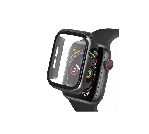 Apple Watch 42mm Camlı Kasa Ekran Koruyucu - Siyah
