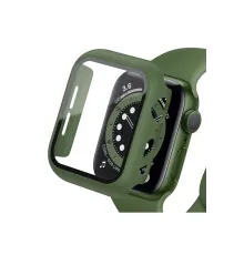Apple Watch 42mm Camlı Kasa Ekran Koruyucu - Koyu Yeşil
