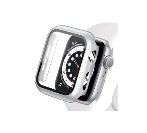 Apple Watch Ultra 49mm Camlı Kasa Ekran Koruyucu - Gümüş