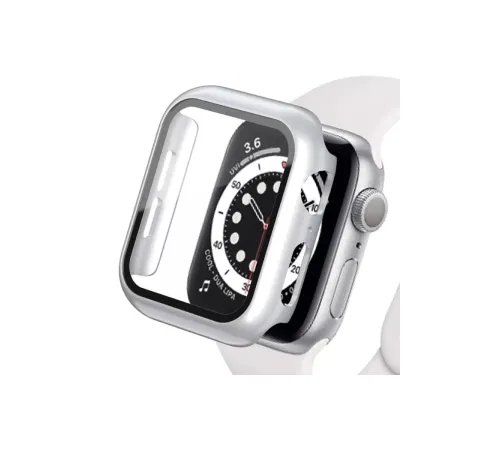Apple Watch Ultra 49mm Camlı Kasa Ekran Koruyucu - Gümüş