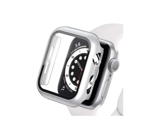 Apple Watch Ultra 49mm Camlı Kasa Ekran Koruyucu - Gümüş