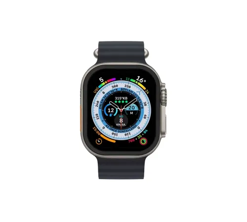 Apple Watch Ultra 49mm Alüminyum Kasa Cam Ekran Koruyucu - Siyah