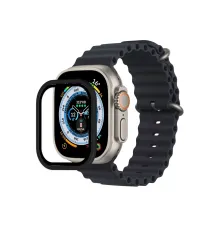 Apple Watch Ultra 49mm Alüminyum Kasa Cam Ekran Koruyucu - Siyah