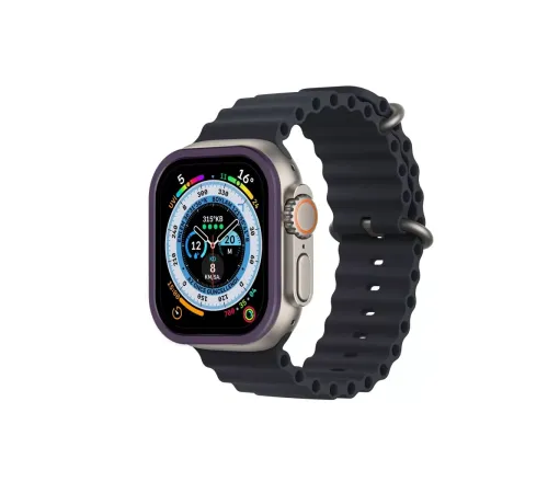 Apple Watch Ultra 49mm Alüminyum Kasa Cam Ekran Koruyucu - Mor