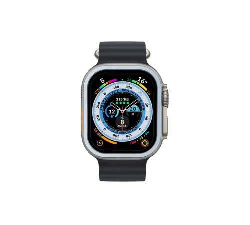 Apple Watch Ultra 49mm Alüminyum Kasa Cam Ekran Koruyucu - Mavi