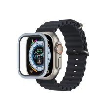 Apple Watch Ultra 49mm Alüminyum Kasa Cam Ekran Koruyucu - Mavi