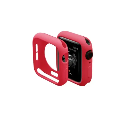 Apple Watch 44mm Silikon Alt Kasa - Kırmızı