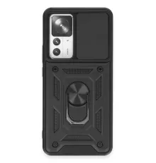 Xiaomi Mi 12T Pro Kılıf Pars Lens Yüzüklü Silikon - Siyah