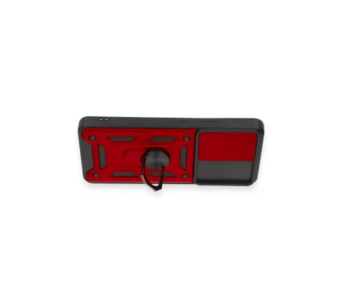 Xiaomi Mi 12T Pro Kılıf Pars Lens Yüzüklü Silikon - Kırmızı