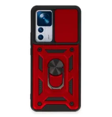 Xiaomi Mi 12T Pro Kılıf Pars Lens Yüzüklü Silikon - Kırmızı