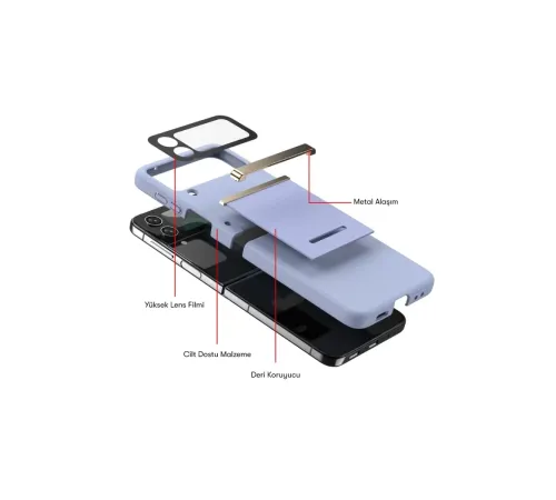 Samsung Galaxy Z Flip 3 Kılıf Belt Flip Kapak - Siyah