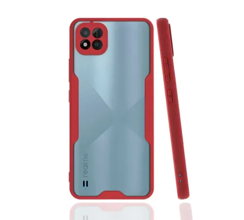 Realme C11 2021 Kılıf Platin Silikon - Kırmızı