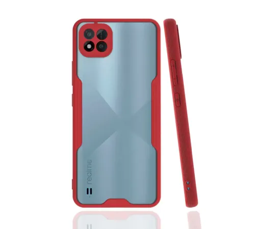 Realme C11 2021 Kılıf Platin Silikon - Kırmızı