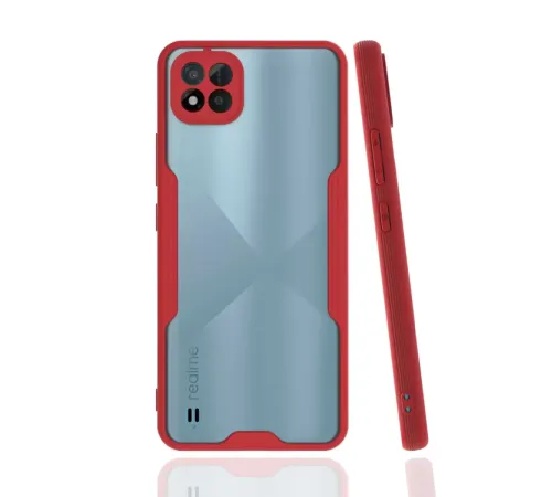 Realme C11 2021 Kılıf Platin Silikon - Kırmızı