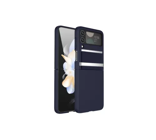 Samsung Galaxy Z Flip 4 Kılıf Belt Flip Kapak - Lacivert