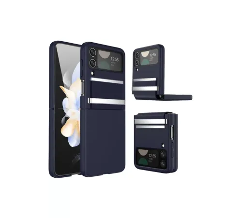 Samsung Galaxy Z Flip 4 Kılıf Belt Flip Kapak - Lacivert