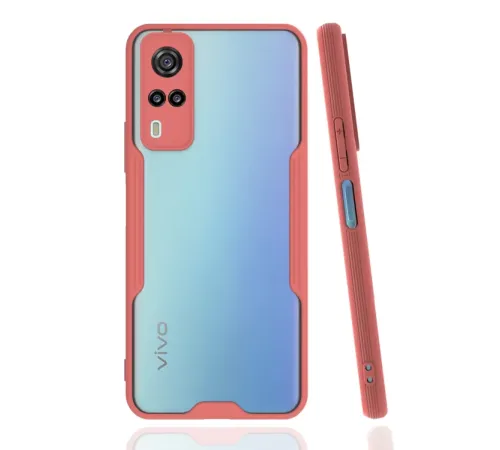 Vivo Y53S Kılıf Platin Silikon - Pembe