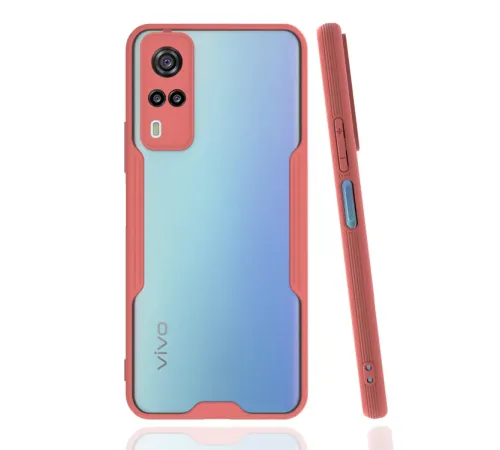 Vivo Y53S Kılıf Platin Silikon - Pembe