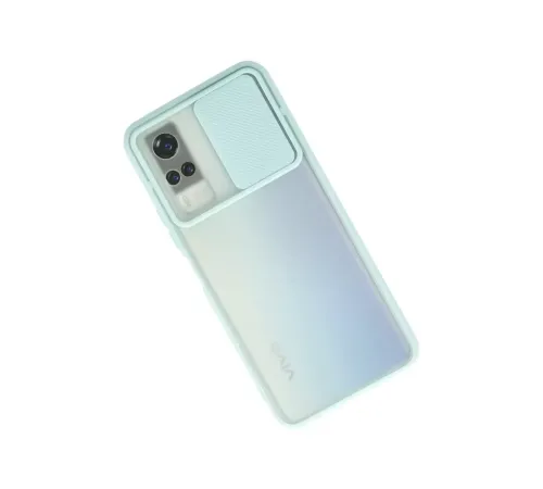 Vivo Y53S Kılıf Palm Buzlu Kamera Sürgülü Silikon - Turkuaz