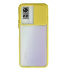 Vivo Y53S Kılıf Palm Buzlu Kamera Sürgülü Silikon - Sarı