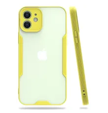 Apple iPhone 12 Kılıf Platin Silikon - Sarı