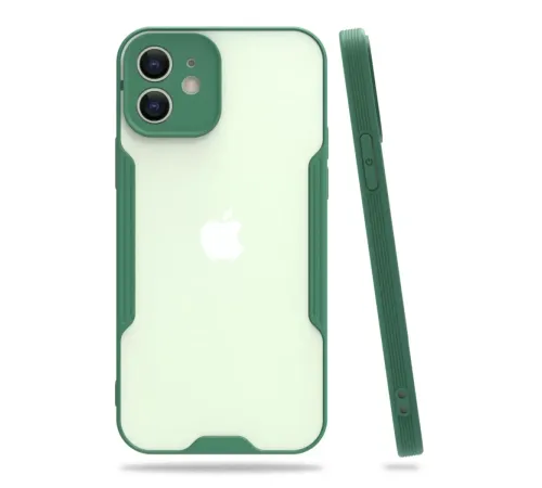 Apple iPhone 12 Kılıf Platin Silikon - Yeşil