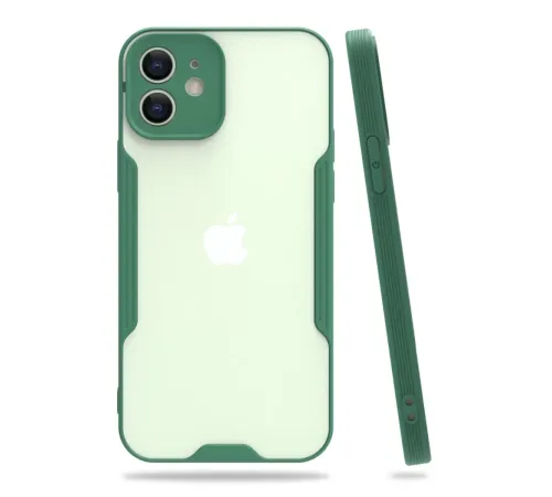 Apple iPhone 12 Kılıf Platin Silikon - Yeşil