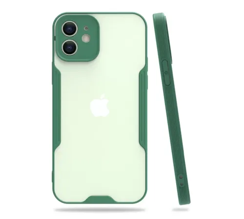 Apple iPhone 12 Kılıf Platin Silikon - Yeşil