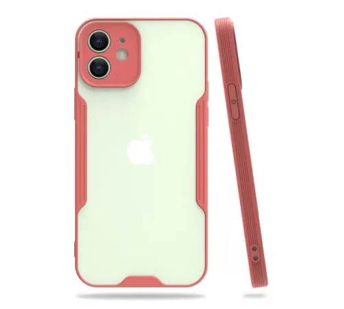 Apple iPhone 12 Kılıf Platin Silikon - Pembe