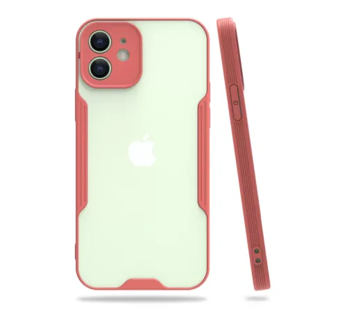 Apple iPhone 12 Kılıf Platin Silikon - Pembe