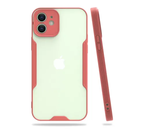 Apple iPhone 12 Kılıf Platin Silikon - Pembe