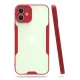 Apple iPhone 12 Kılıf Platin Silikon - Kırmızı