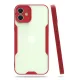 Apple iPhone 12 Kılıf Platin Silikon - Kırmızı