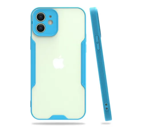 Apple iPhone 12 Kılıf Platin Silikon - Mavi