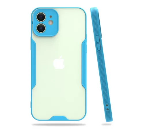 Apple iPhone 12 Kılıf Platin Silikon - Mavi